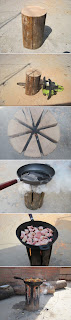Plancha-Cocina con un Tronco de Arbol. Diy Plancha-Cocina con un Tronco de Arbol. Diy