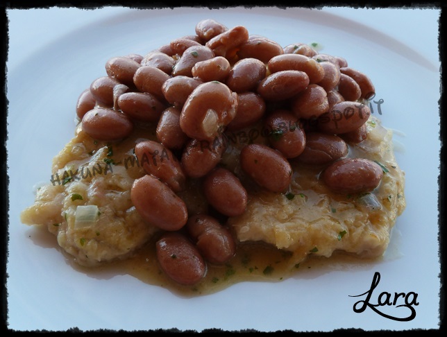 scaloppine cremose con fagioli borlotti