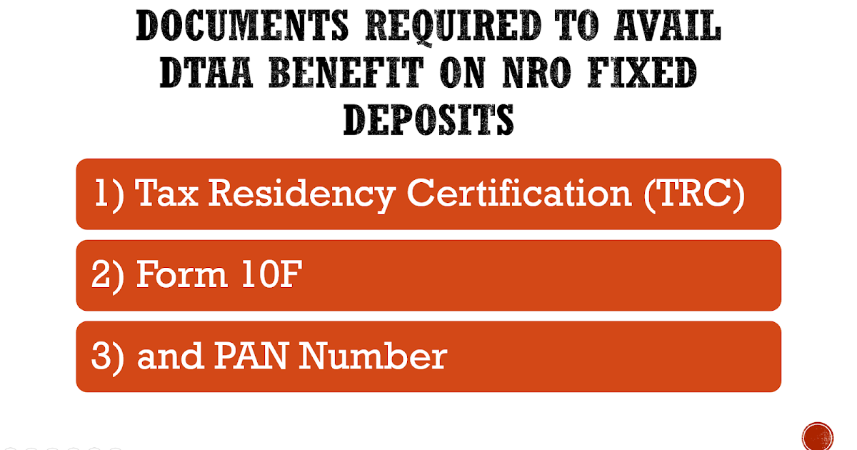 How to reduce TDS on NRO Fixed Deposit using DTAA