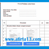 Contoh Format Evaluasi Diri Siswa & Penilain Antar Temen Format Words