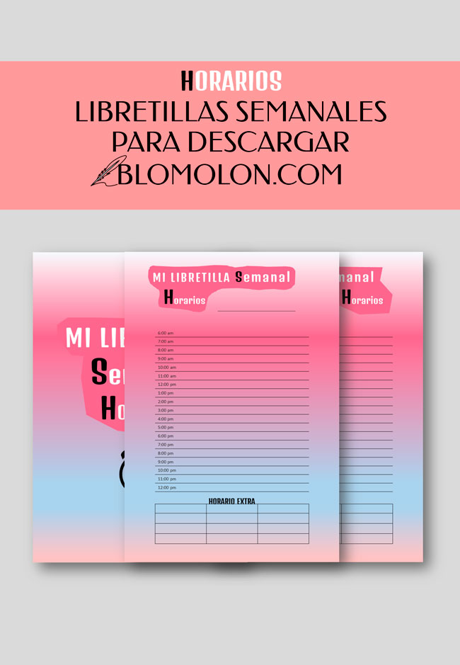 libretillas semanales para descargar Horarios libretillas_semanales_horarios_1