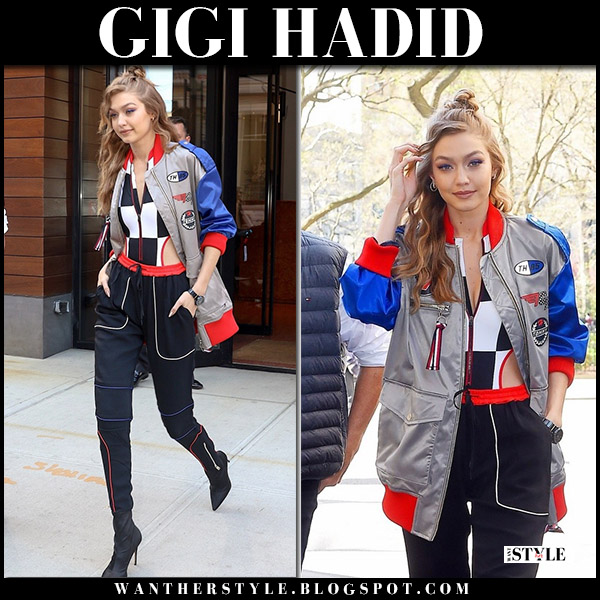 tommy x gigi bomber jacket