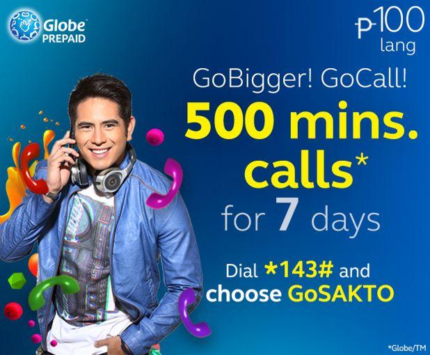 Globe go bigger with GOCALL100 promo, call up 500 minutes for 7 days