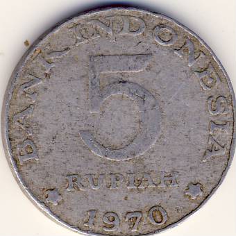 Benda Antik Langka: Koin 5 Rupiah 1970 Aluminium Gambar Burung