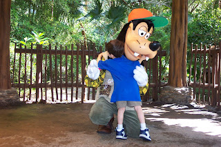 Meeting Goofy at Walt Disney World.
