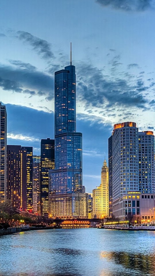 Chicago Skyscrapers Morning  Android Best Wallpaper