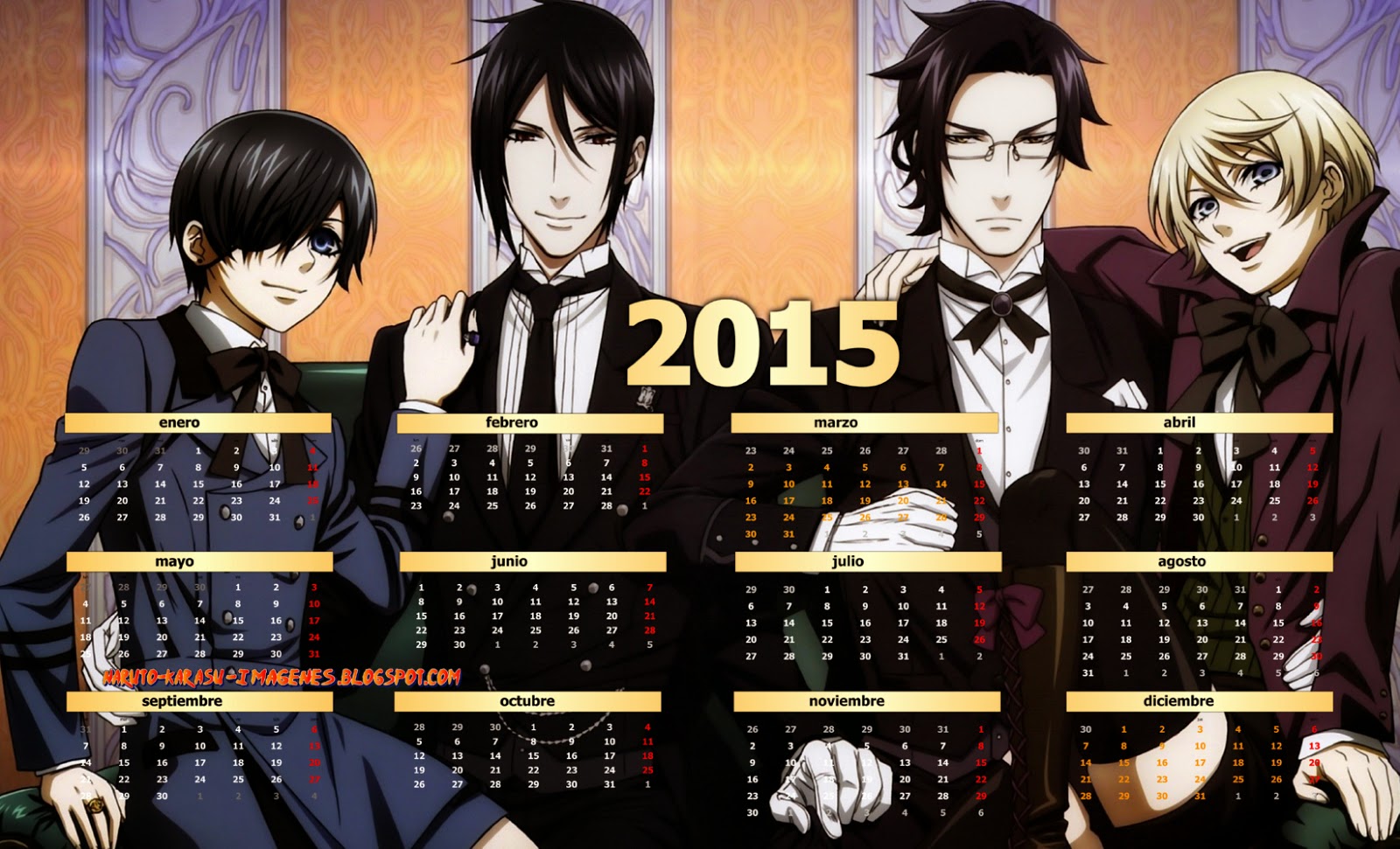 calendario 2015 kuroshitsuji