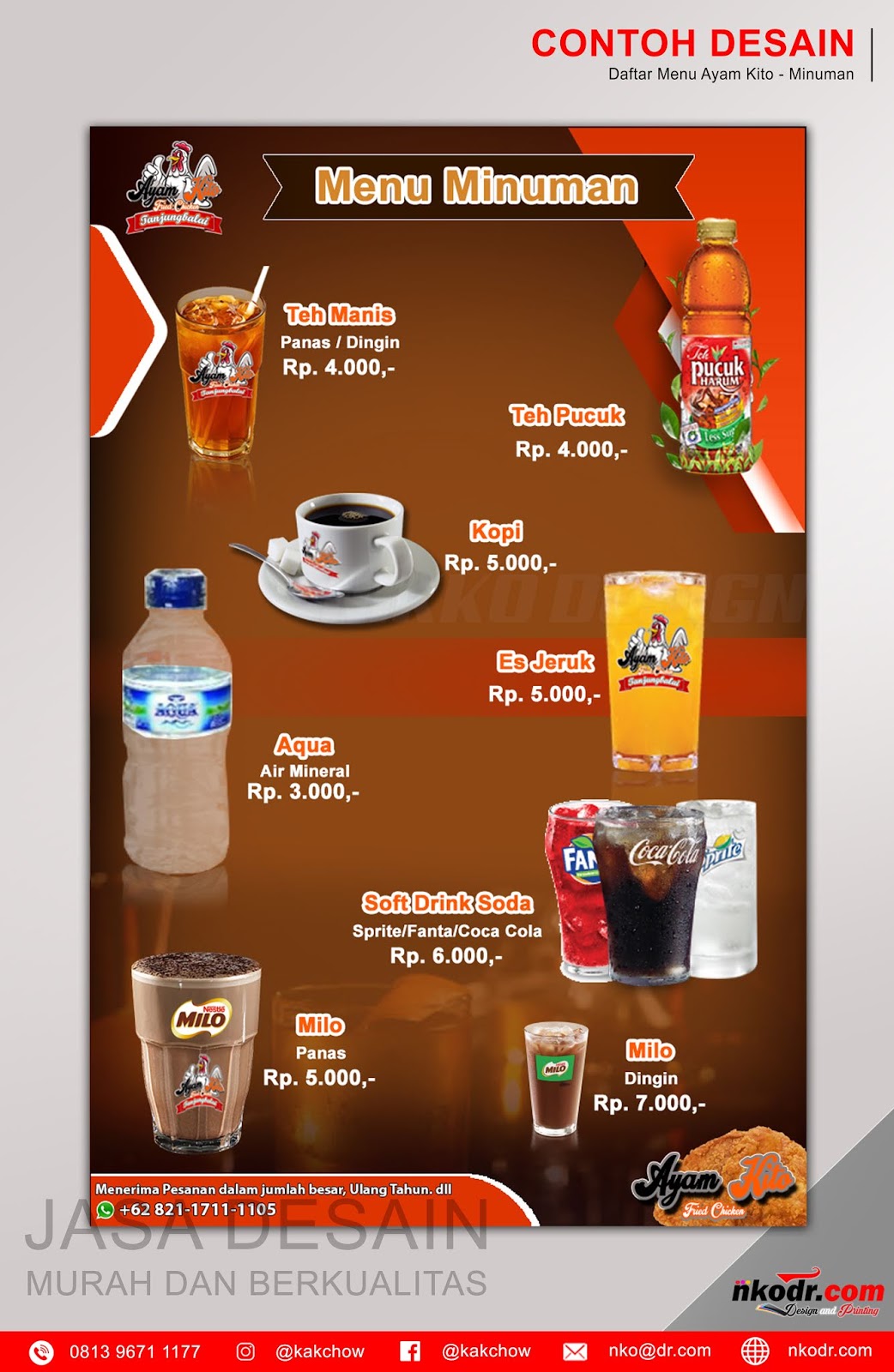 Contoh Daftar Menu Makanan Dan Minuman Berbagai Contoh