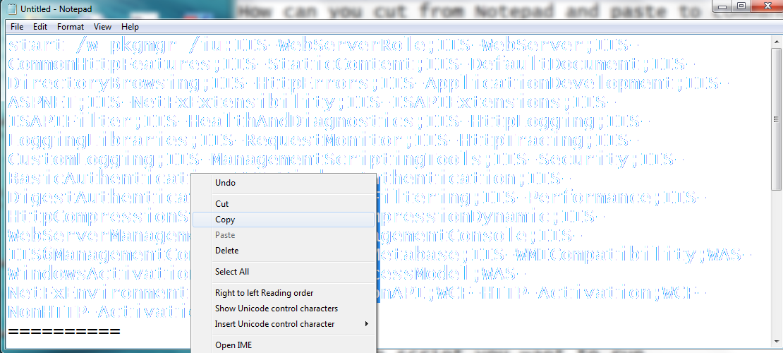 HodentekHelp How do you copy from Notepad and paste to command line(DOS)?