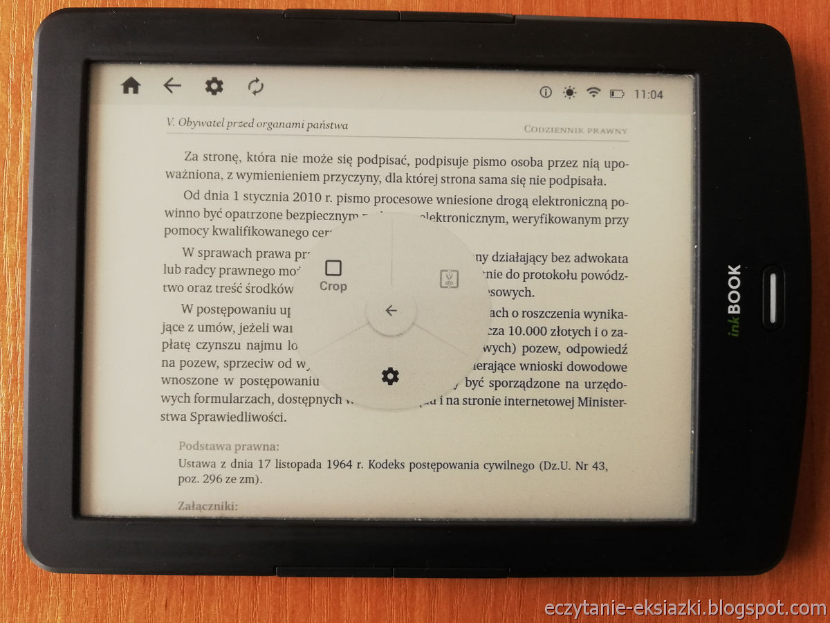 PocketBook Reader InkBOOK LUMOS – PDF przed przycięciem marginesów