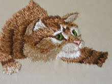 Embroidered Cat (with silk)