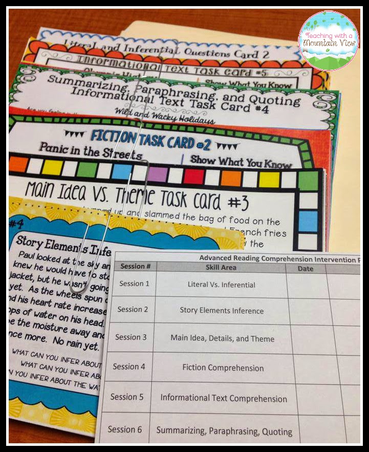 Teaching With a Mountain View Advanced Reading Intervention Plans