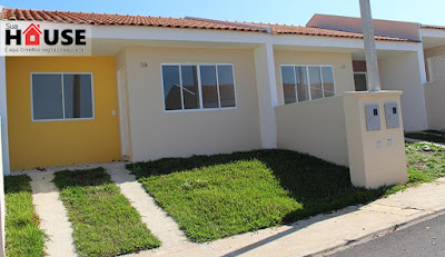 Excelente casa com 109m² de área total, com 3 dormitórios, em um condomínio fechado Casas com 109m², 03 dormitórios, em condomínio - Fazenda Rio Grande