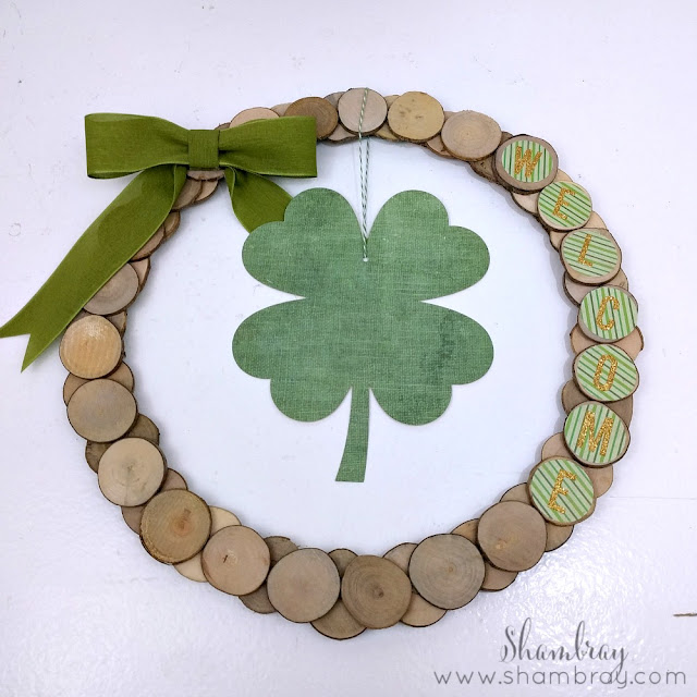 Wood Slice Crafts (St. Patrick's Day Wreath and Chalkboard Tutorial) 