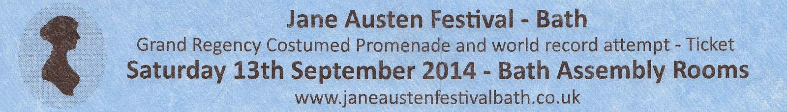 Ticket for the Jane Austen Festival Grand Regency Costumed Promenade