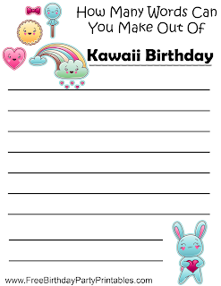 Free Kawaii Birthday Party Printables- Cupcake Toppers See The Rest of the printables for this theme!