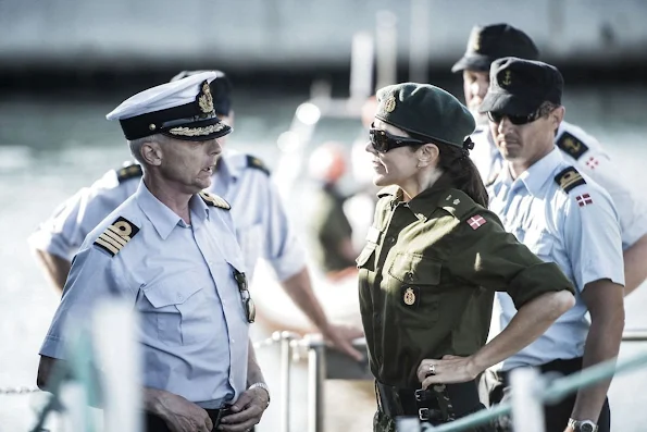 Crown Princess Mary of Denmark participated in the Home Guard's National Land Exercise 2016 (Hjemmeværnets Landsøvelse 2016) at the Port of Fredericia