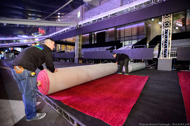 Crews began rolling out the Red Carpet Tuesday evening. The famous stretch of carpet is approximately 500 feet long and 33 feet wide.