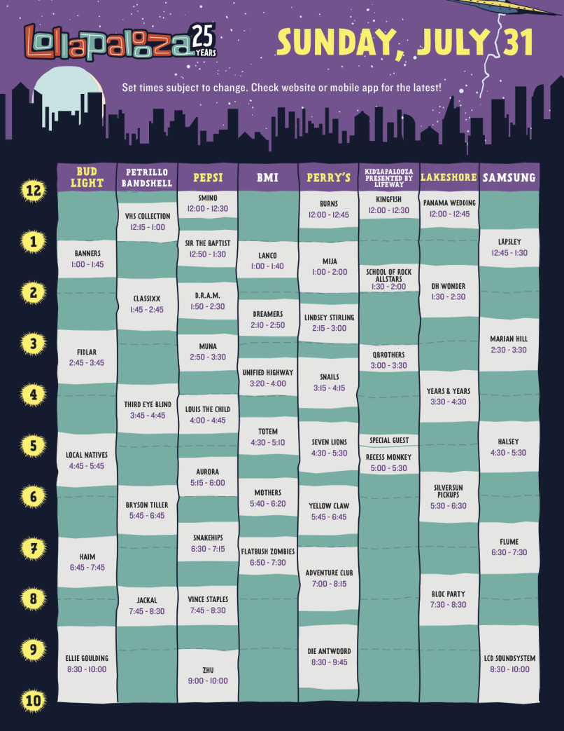 time schedule online
