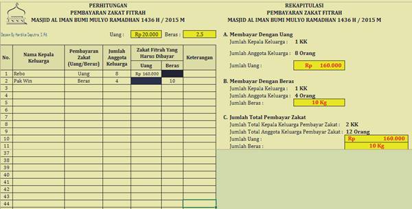Aplikasi Zakat Fitrah Excel 2007 2010 Gratis 17 Foldersoal
