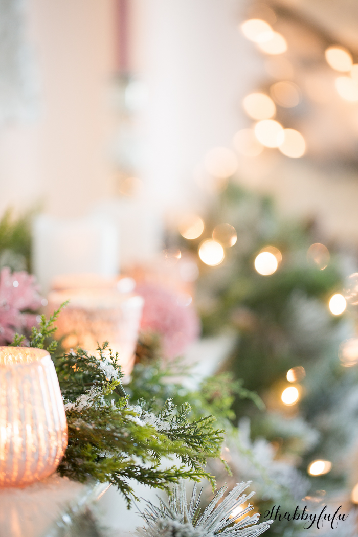 Secrets To A Quick Christmas Color Transformation blush-pink-votive-candles-christmas