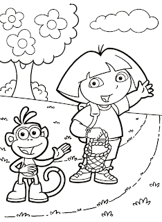 free dora the explorer coloring pages