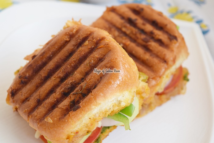 Leftover Pav Bhaji Sandwich - 2 Ways - Magic of Indian Rasoi -Priya R