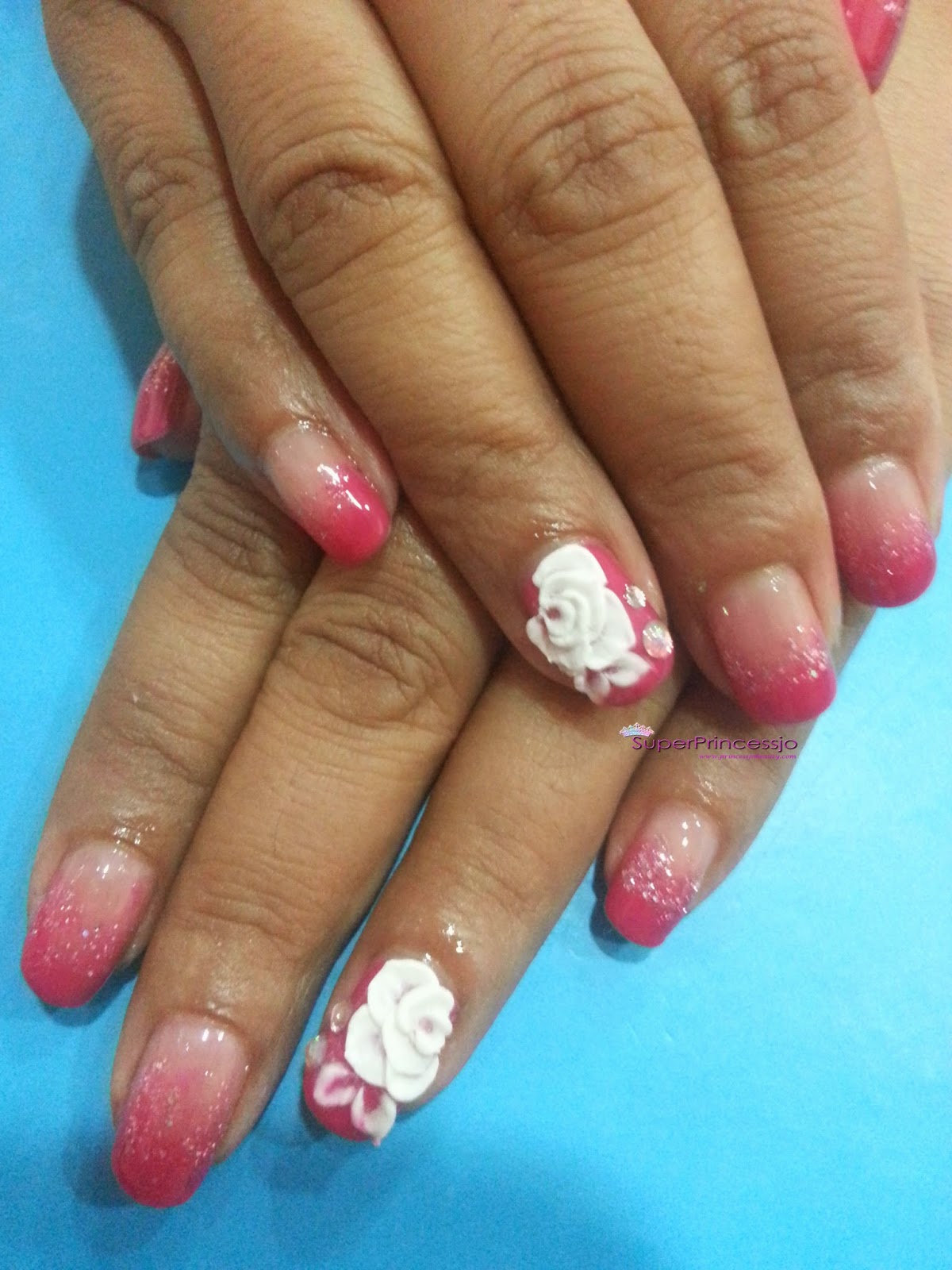 Pedicure Flower Nail Art / Tails to Tell: A Blue Background and a 