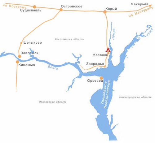 Карта реки костромка