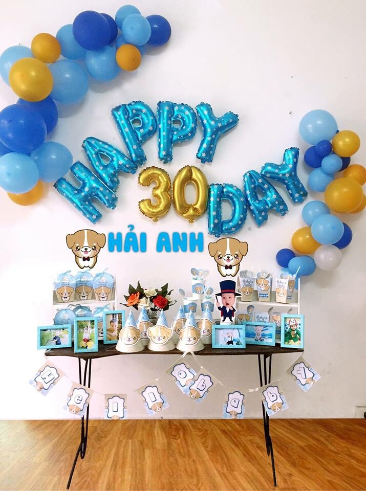 Bóng trang trí đầy tháng cho bé ở Liễu Giai Bong trang tri day thang cho be o Lieu Giai