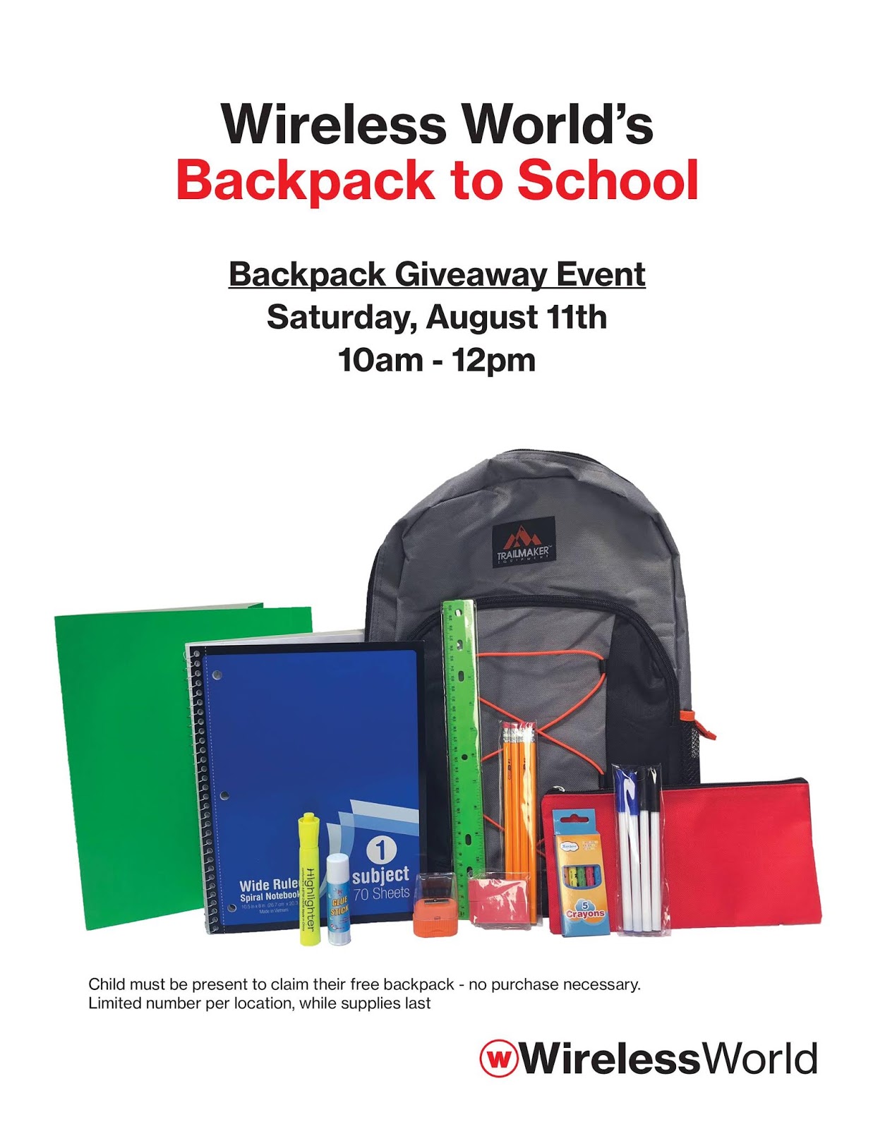 Chadron Primary School Verizon Wireless World Backpack Give Away
