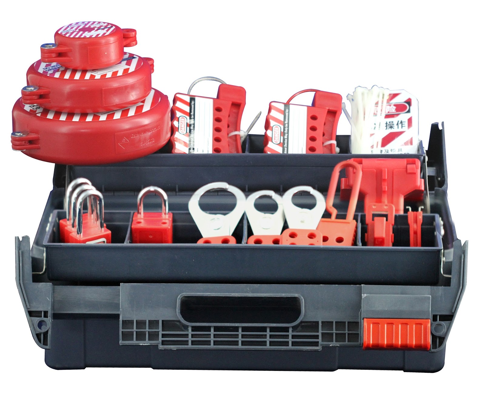 Safety Lockout Tagout Lockout Tagout kit on the rescue truck