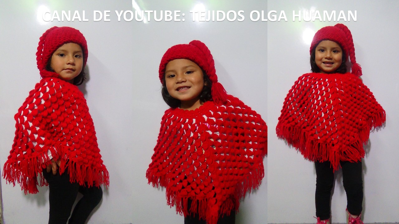 OLGA HUAMAN: ponchos tejidos crochet para niñas