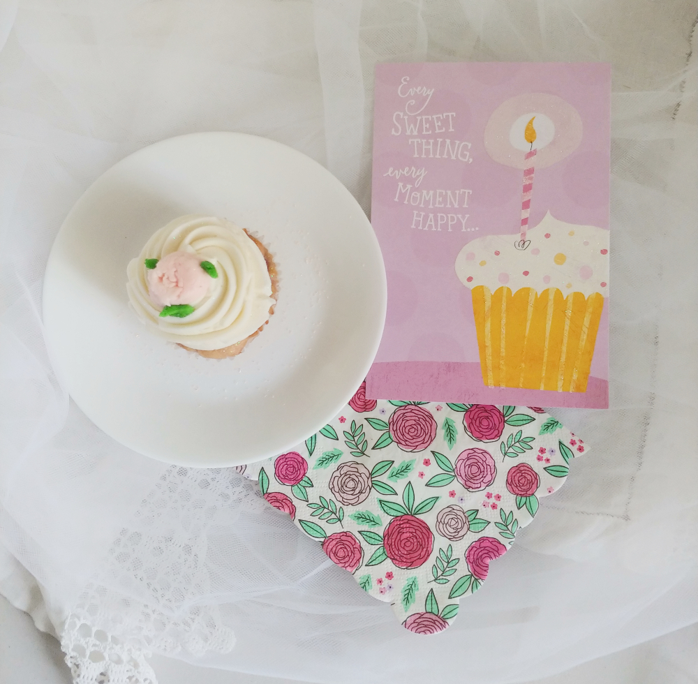 birthday cupcake and dollar store card