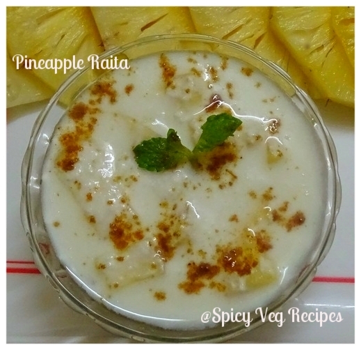 Pineapple, Raita, yogurt,Pineapple Raita  (Pineapple Yogurt Dip),raita, raita recipes, yogurt, dahi, Fusion, Miscellaneous, Raita, Vrat Recipes, Indian, Regional Indian Cuisine,