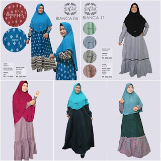 Koleksi terbaru Gamis Set Syar'i Laveil BIANCA 06, 11, 12, 13, 14
