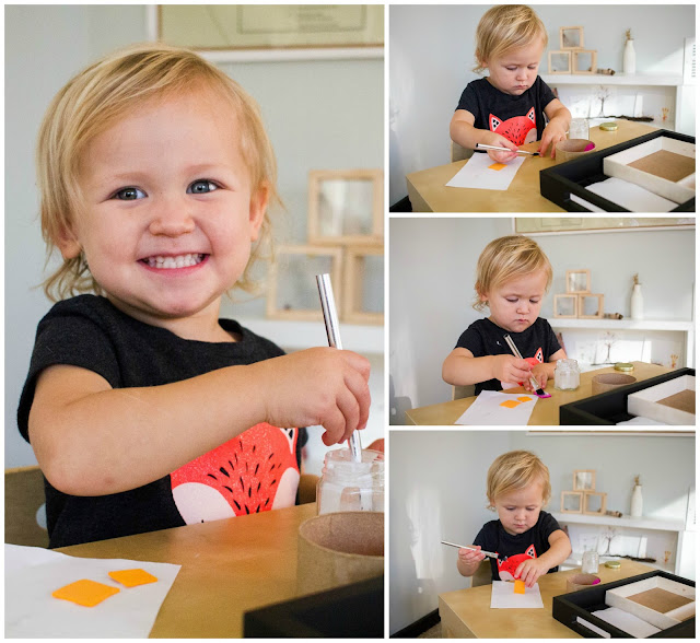4 Montessori Art Trays at 2-years-old 