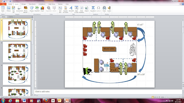 This is an example of an office space created using Microsoft PowerPoint.