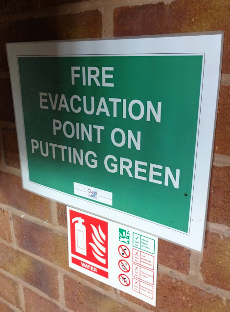 Fire Evacuation Point on Putting Green