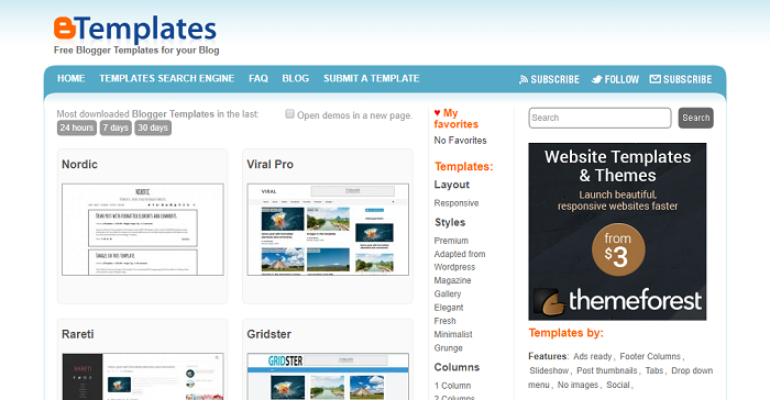 plantillas gratis para blogger Btemplates