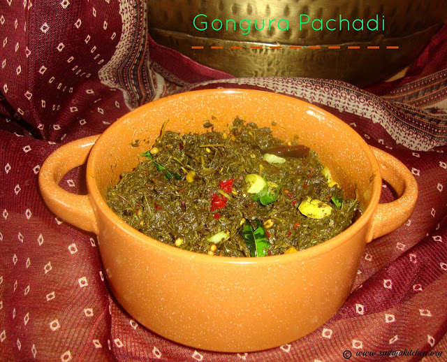 images of Gongura Pachadi Recipe / Andhra Gongura Pachadi / Andhra Style Sorrel Leaves Chutney