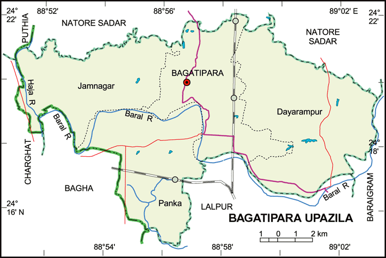 Bagatipara Upazila Map Natore District Bangladesh
