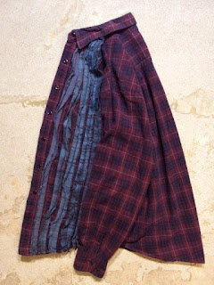 REBUILD BY NEEDLES "Ribbon Flannel Shirt - Indigo Dye & Black Dye" Fall/Winter 2015 SUNRISE MARKET