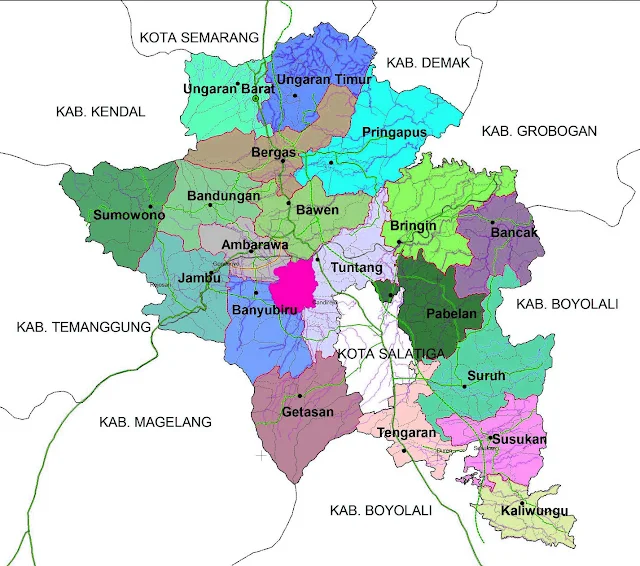 Gambar Peta Kecamatan kabupaten Semarang