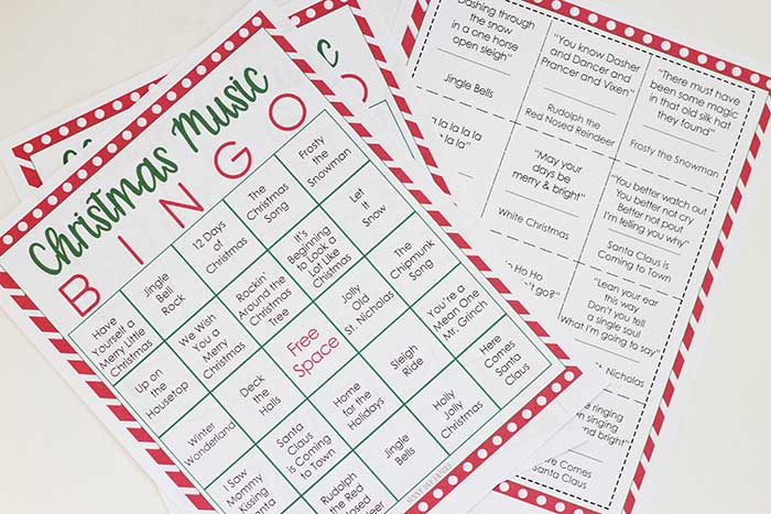 Printable Christmas Music Bingo with 3 Fun Ways to Play | Sunny Day Family
