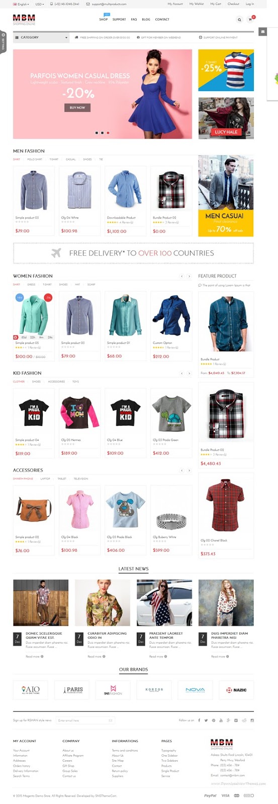 Fresh and Clean Design Responsive Magento Theme - Download New Themes