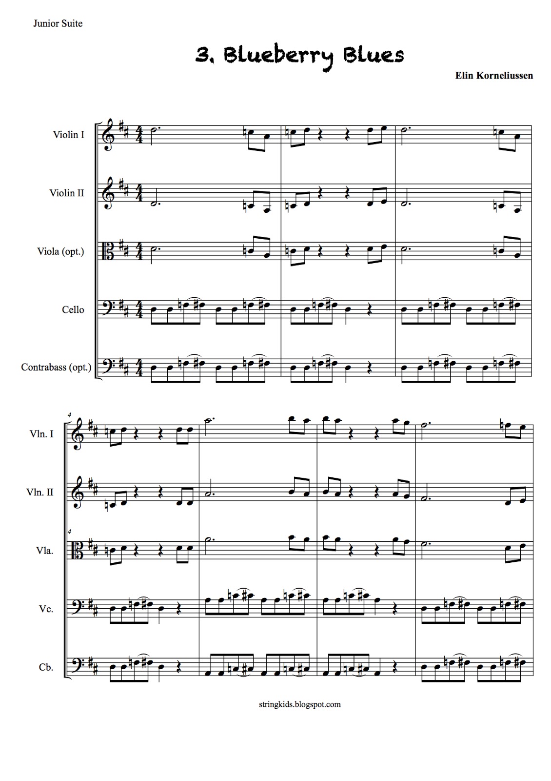 String Kids Orchestra Junior Suite 3 Blueberry Blues