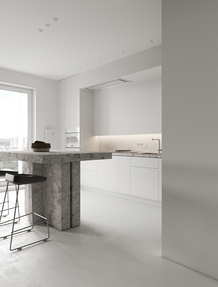 Contemporary minimalistic small apartment with smart design by Artem Tiutiunnyk,