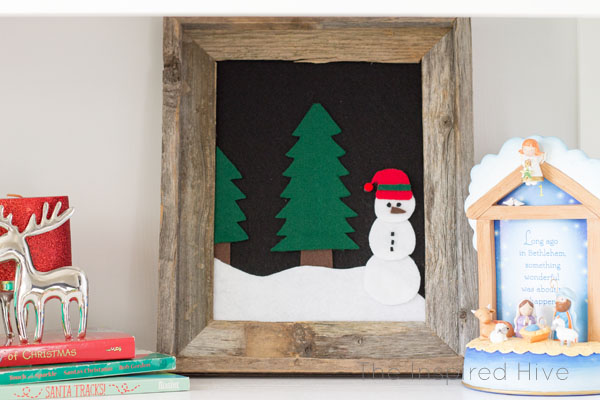 How to make easy kid friendly framed felt holiday art.