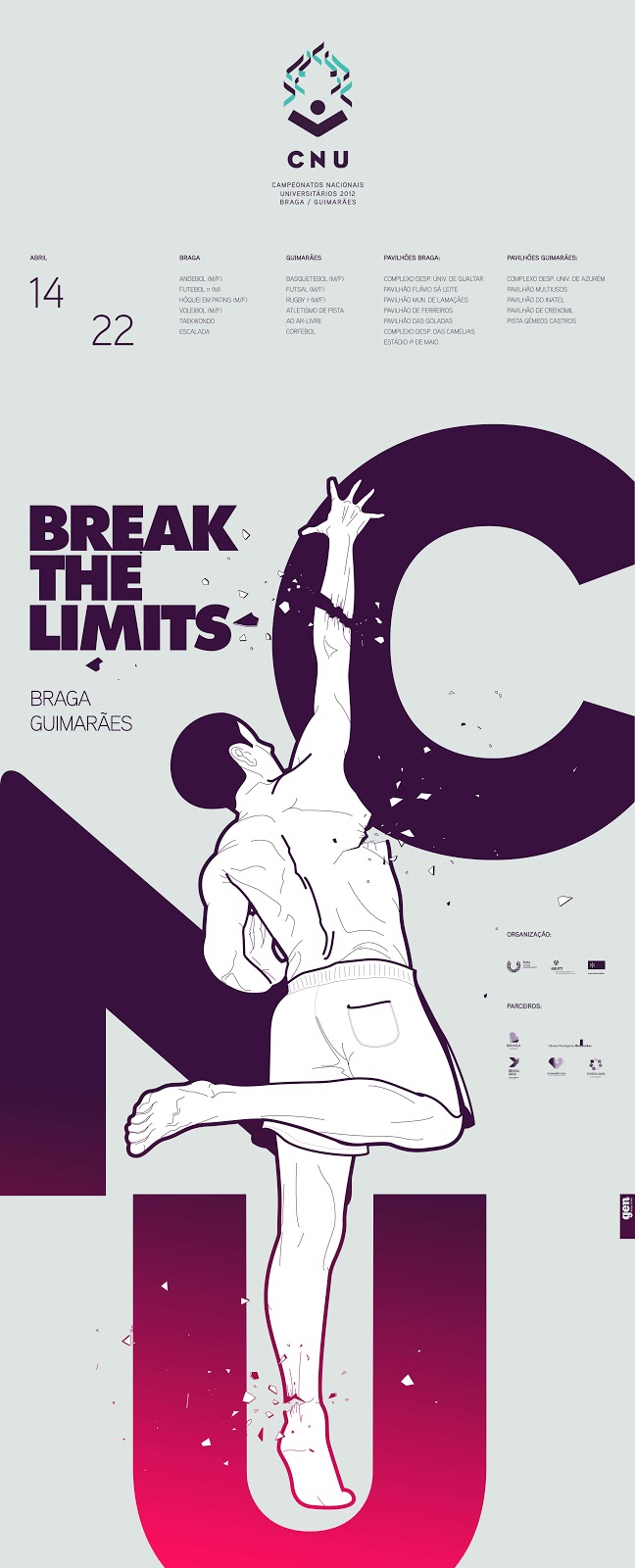 CNU – Campeonatos Nacionais Universitários 2012, Braga/Guimarães by Gen Design Studio CNU-Break-the limits-Gen-Desing-Studio-sport-sillhouette